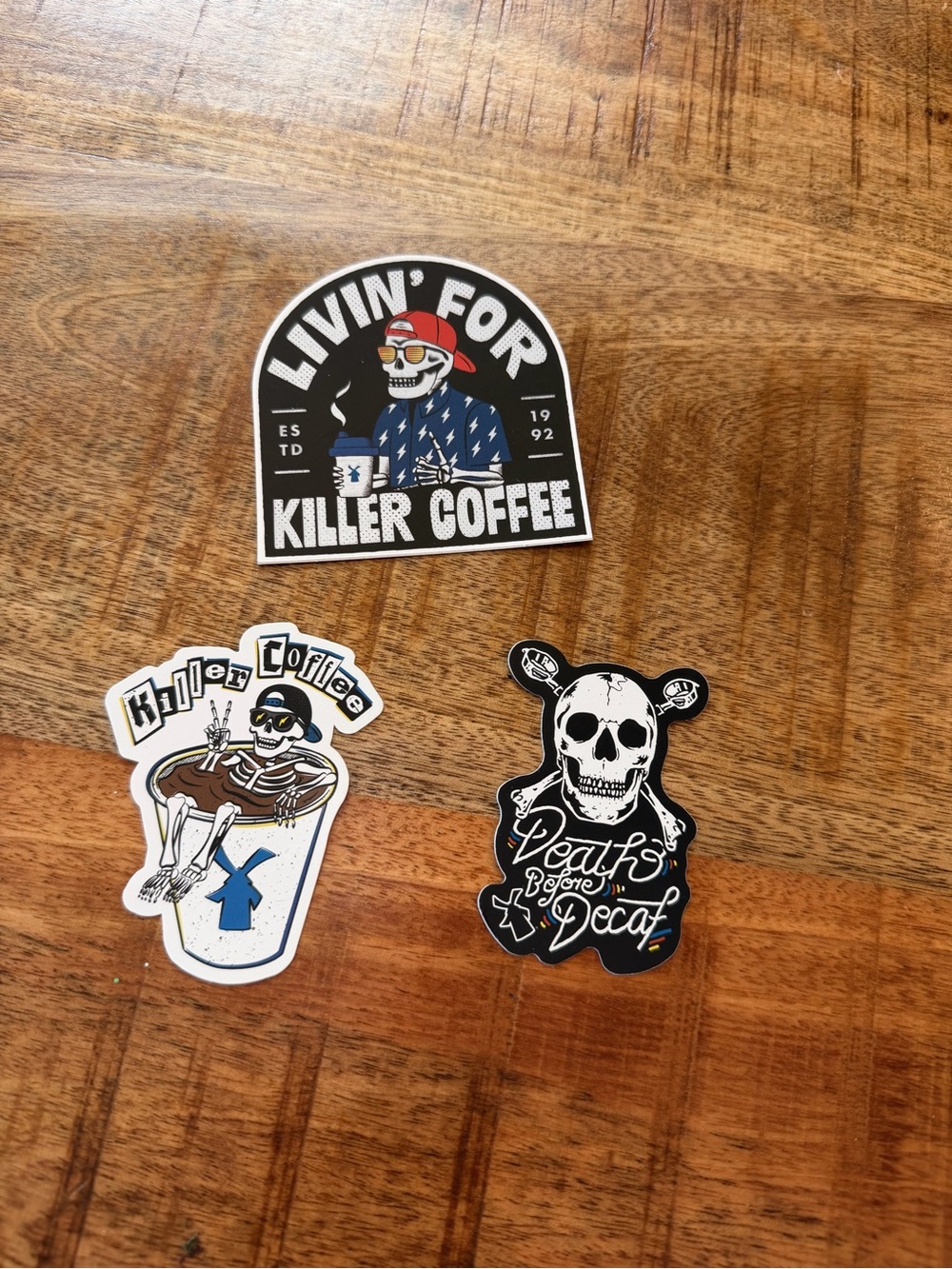 Dutch Bros 3 pack skeleton sticker set